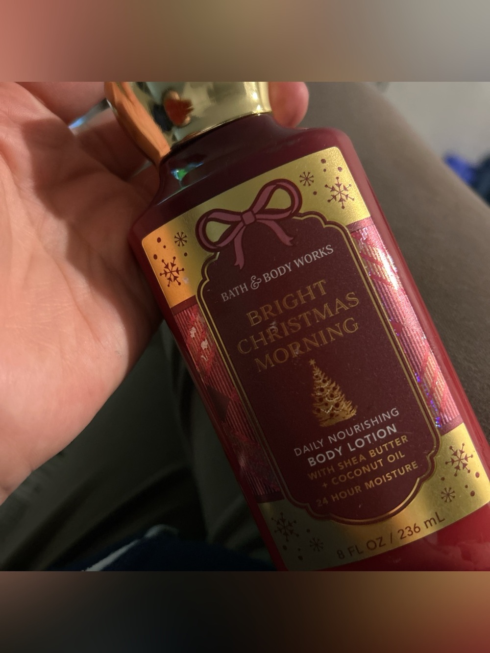 Bath & Body Works Bright Christmas Morning Body Lotion - Burgundy & Gold